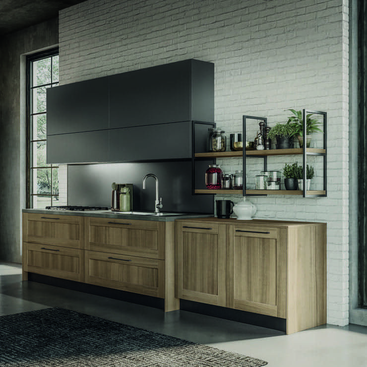 cuisines linéaires agencements mg mauguio a montpellier meubles en bois massif et caisson metalliques suspendus