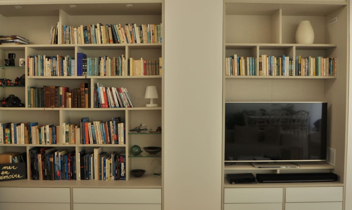 Réalisation qualité Bibliotheque cuisine meuble TV agencement mg montpellier